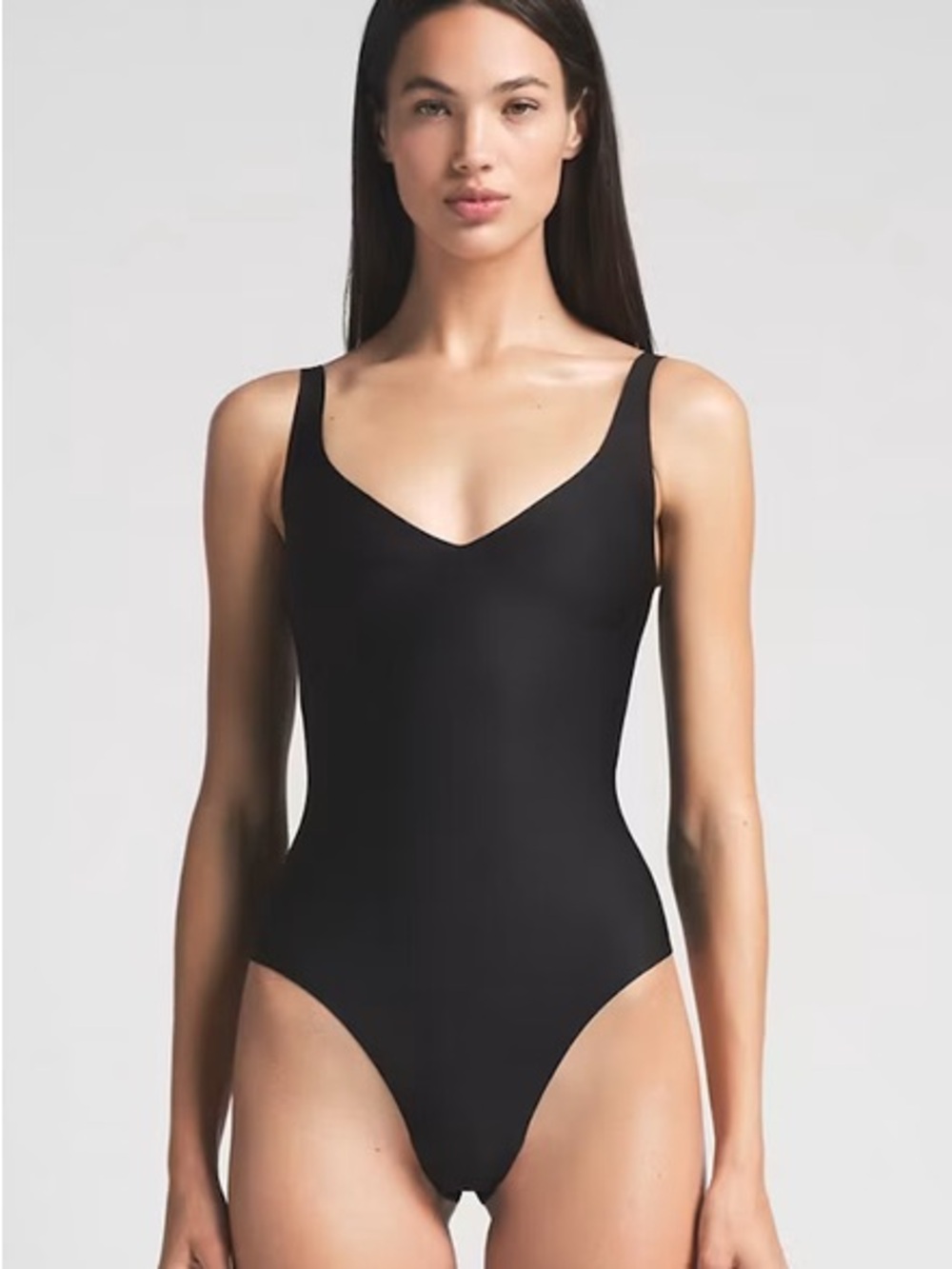 SKIMS Black Unlined Plunge Bodysuit